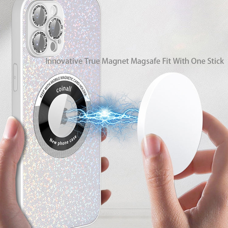 For iPhone 14 Plus Colorful Glitter Magnetic Magsafe TPU + PC Phone Case(White) - iPhone 14 Plus Cases by buy2fix | Online Shopping UK | buy2fix