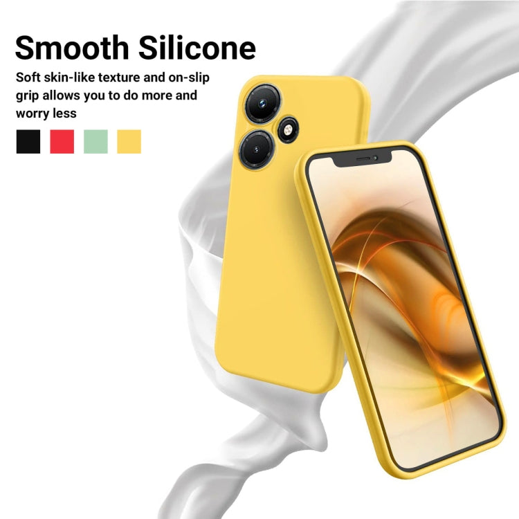 For Infinix Hot 30 Play Pure Color Liquid Silicone Shockproof Phone Case(Yellow) - Infinix Cases by buy2fix | Online Shopping UK | buy2fix