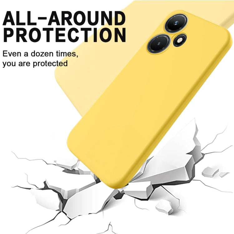 For Infinix Hot 30 Play Pure Color Liquid Silicone Shockproof Phone Case(Yellow) - Infinix Cases by buy2fix | Online Shopping UK | buy2fix