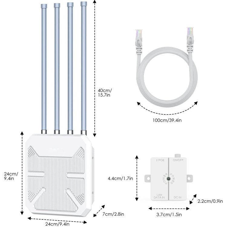 Wavlink WN573HX1 WiFi 6 AX1800 Dual Band Long Range Outdoor WiFi Extender(UK Plug) - Broadband Amplifiers by WAVLINK | Online Shopping UK | buy2fix