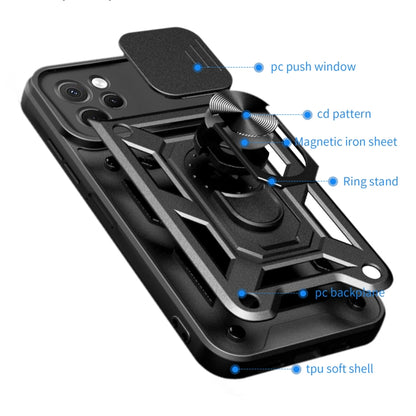 For Huawei nova Y61 Sliding Camera Cover Design TPU+PC Phone Case(Blue) - Huawei Cases by buy2fix | Online Shopping UK | buy2fix