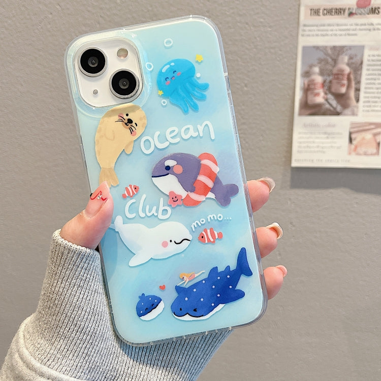 For iPhone 13 IMD Cute Animal Pattern Phone Case(Seal) - iPhone 13 Cases by buy2fix | Online Shopping UK | buy2fix