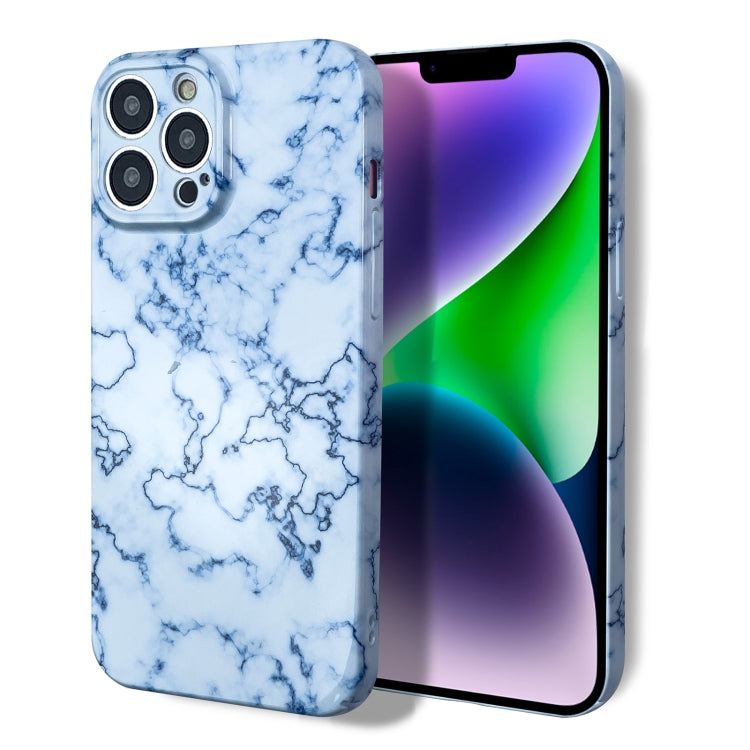 For iPhone 8 Plus / 7 Plus Marble Pattern Phone Case(Blue White) - More iPhone Cases by buy2fix | Online Shopping UK | buy2fix