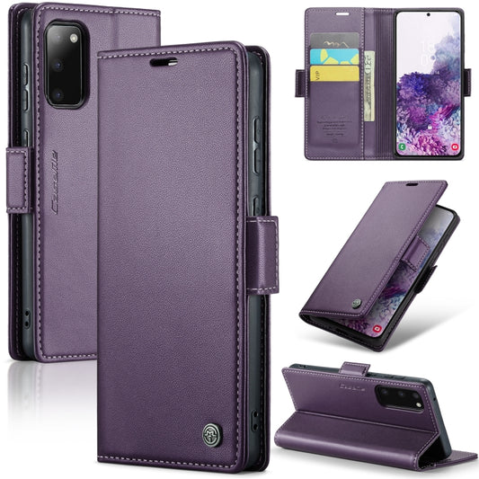 For Samsung Galaxy S20 CaseMe 023 Butterfly Buckle Litchi Texture RFID Anti-theft Leather Phone Case(Pearly Purple) - Galaxy Phone Cases by CaseMe | Online Shopping UK | buy2fix