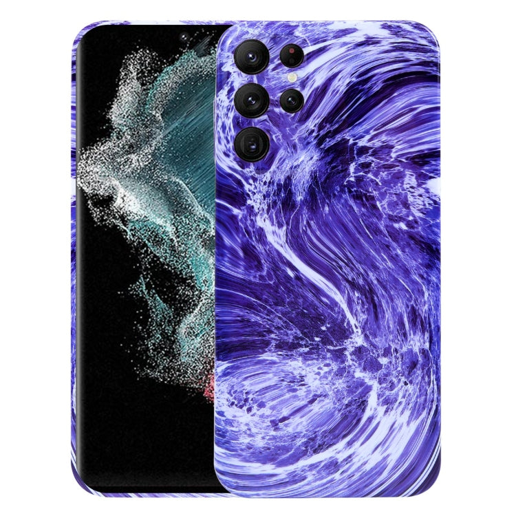 For Samsung Galaxy S22 Ultra 5G Marble Pattern Phone Case(Purple White) - Galaxy S22 Ultra 5G Cases by buy2fix | Online Shopping UK | buy2fix