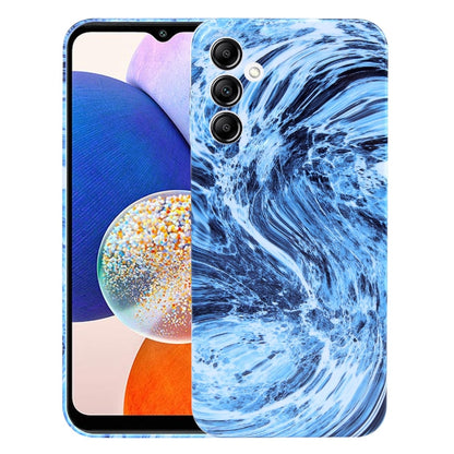 For Samsung Galaxy A14 Marble Pattern Phone Case(Navy Blue White) - Galaxy Phone Cases by buy2fix | Online Shopping UK | buy2fix