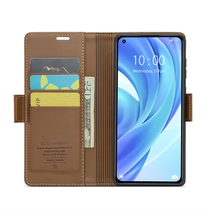 For Xiaomi Mi 11 Lite CaseMe 023 Butterfly Buckle Litchi Texture RFID Anti-theft Leather Phone Case(Brown) - Xiaomi Cases by CaseMe | Online Shopping UK | buy2fix