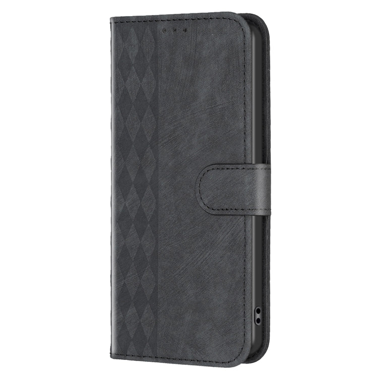 For Xiaomi Redmi Note 12S 4G / Note 11 Plaid Embossed Leather Phone Case(Black) - Xiaomi Cases by buy2fix | Online Shopping UK | buy2fix