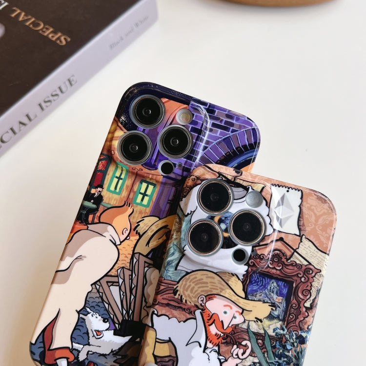 For iPhone 14 Precise Hole Oil Painting Pattern PC Phone Case(Painting) - iPhone 14 Cases by buy2fix | Online Shopping UK | buy2fix