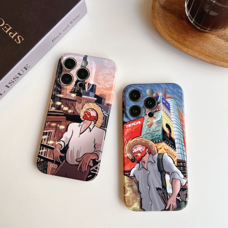 For iPhone 14 Plus Precise Hole Oil Painting Pattern PC Phone Case(Tobacco Pipe) - iPhone 14 Plus Cases by buy2fix | Online Shopping UK | buy2fix