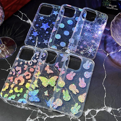 For iPhone 12 Pro Max Little Star Series Glitter Powder TPU Phone Case(Love Heart) - iPhone 12 Pro Max Cases by buy2fix | Online Shopping UK | buy2fix