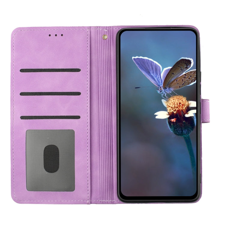 For Xiaomi 11T / 11T Pro Flower Embossing Pattern Leather Phone Case(Purple) - Xiaomi Cases by buy2fix | Online Shopping UK | buy2fix