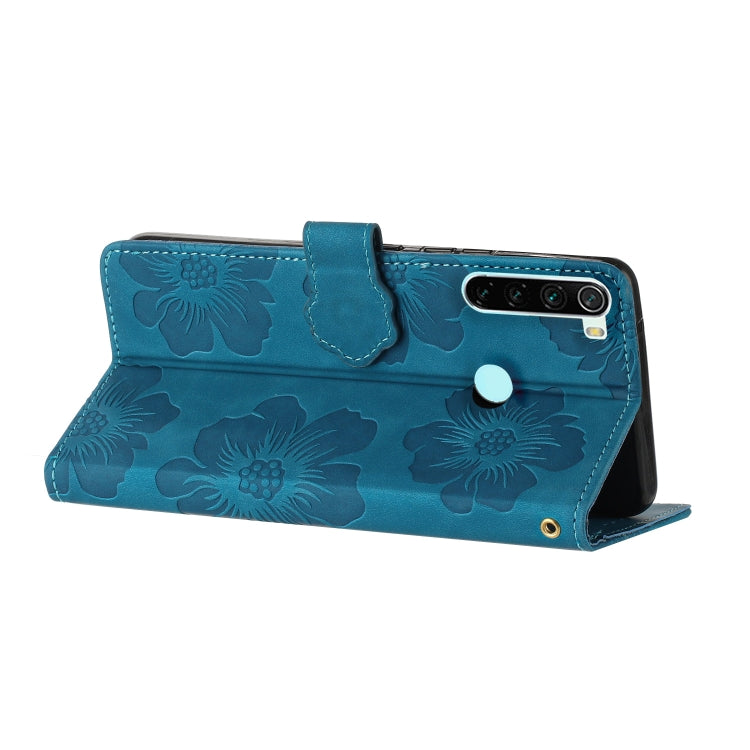 For Xiaomi Redmi Note 8T Flower Embossing Pattern Leather Phone Case(Blue) - Xiaomi Cases by buy2fix | Online Shopping UK | buy2fix