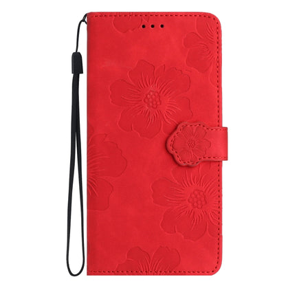 For Xiaomi Redmi Note 12 5G Flower Embossing Pattern Leather Phone Case(Red) - Note 12 Cases by buy2fix | Online Shopping UK | buy2fix