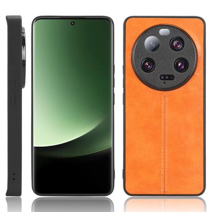 For Xiaomi 13 Ultra Sewing Cow Pattern Skin PC + PU + TPU Phone Case(Orange) - 13 Ultra Cases by buy2fix | Online Shopping UK | buy2fix