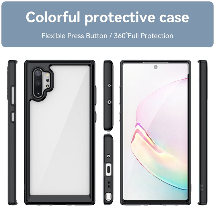 For Samsung Galaxy Note10+ Colorful Series Acrylic + TPU Phone Case(Black) - Galaxy Phone Cases by buy2fix | Online Shopping UK | buy2fix