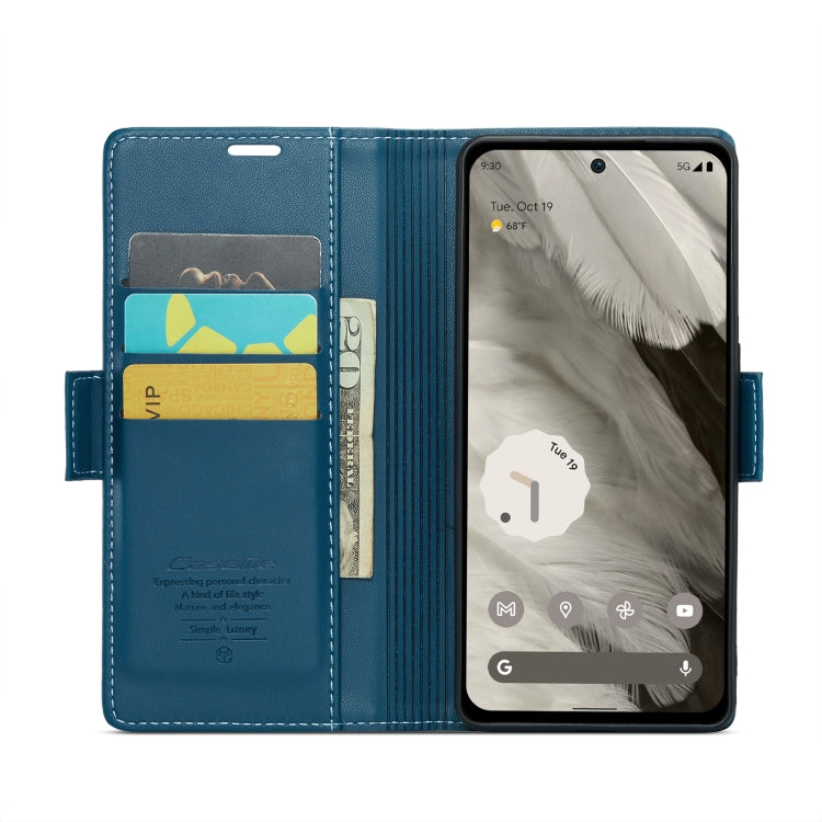 For Google Pixel 8 CaseMe 023 Butterfly Buckle Litchi Texture RFID Anti-theft Leather Phone Case(Blue) - Google Cases by CaseMe | Online Shopping UK | buy2fix