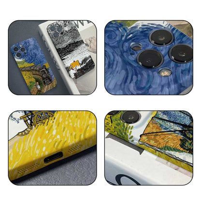 For iPhone 14 Precise Hole Oil Painting Pattern PC Phone Case(Inkwash) - iPhone 14 Cases by buy2fix | Online Shopping UK | buy2fix