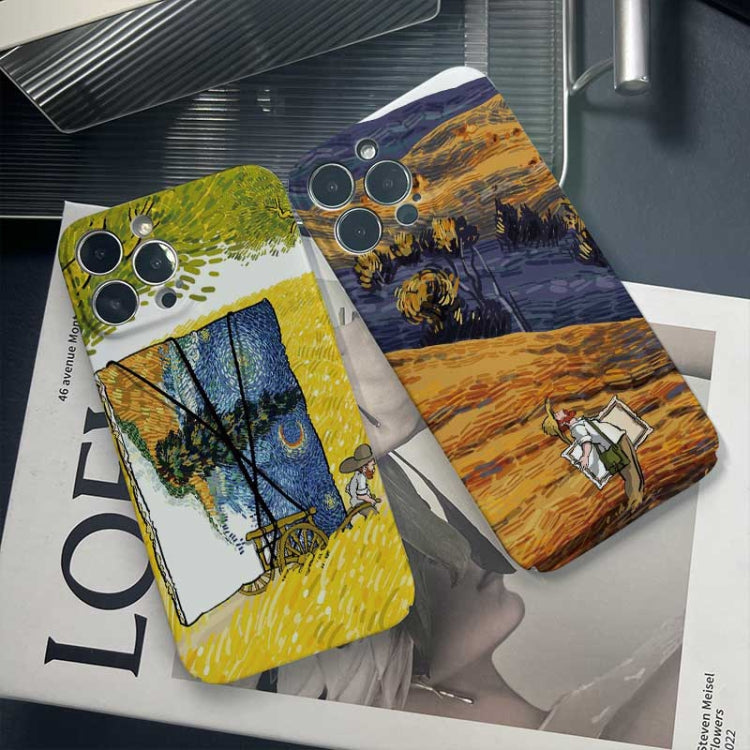 For iPhone XR Precise Hole Oil Painting Pattern PC Phone Case(Evening Breeze) - More iPhone Cases by buy2fix | Online Shopping UK | buy2fix