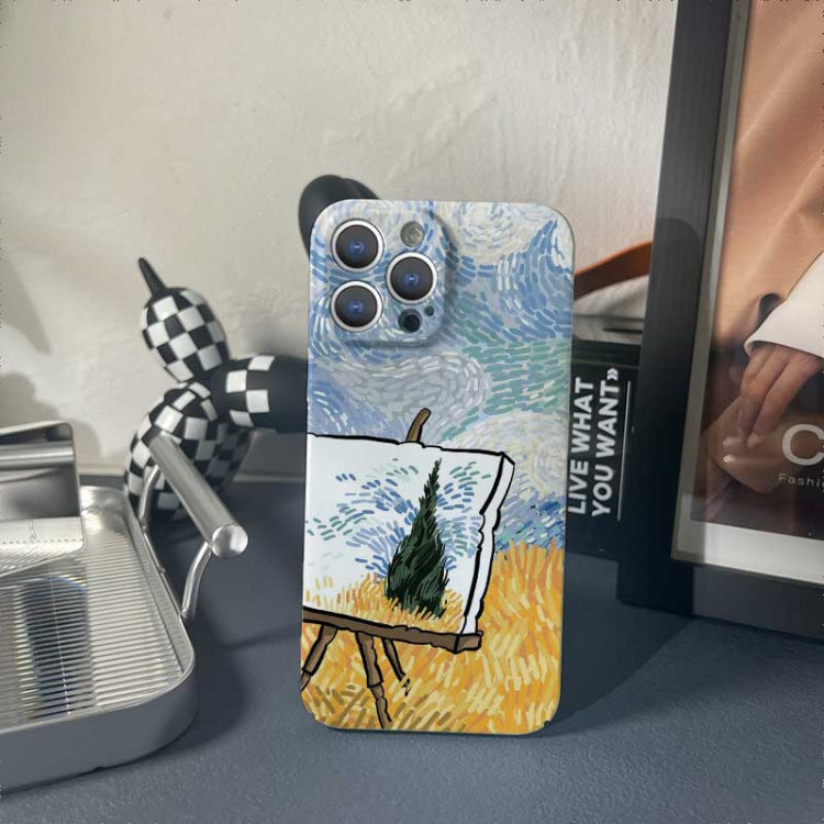 For iPhone XR Precise Hole Oil Painting Pattern PC Phone Case(Landscape Painting) - More iPhone Cases by buy2fix | Online Shopping UK | buy2fix