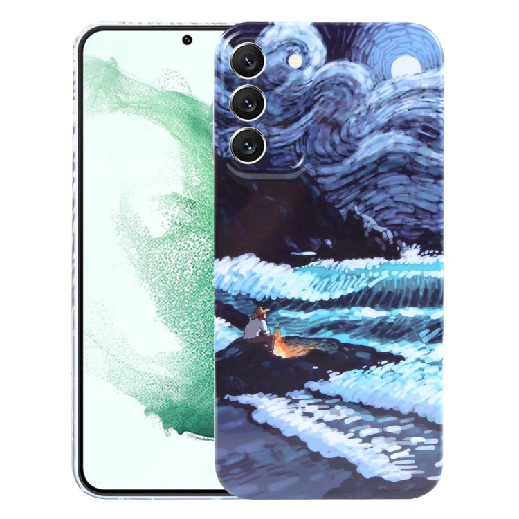 For Samsung Galaxy S22+ 5G Precise Hole Oil Painting Pattern PC Phone Case(Sea Wave) - Galaxy S22+ 5G Cases by buy2fix | Online Shopping UK | buy2fix