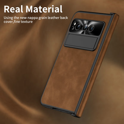 For Google Pixel Fold Napa Texture All-inclusive Phone Case(Brown) - Google Cases by buy2fix | Online Shopping UK | buy2fix
