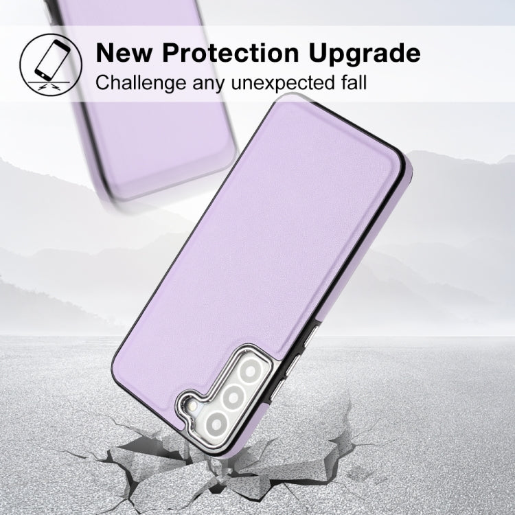 For Samsung Galaxy S22+ 5G Leather Texture Full Coverage Phone Case(Purple) - Galaxy S22+ 5G Cases by buy2fix | Online Shopping UK | buy2fix