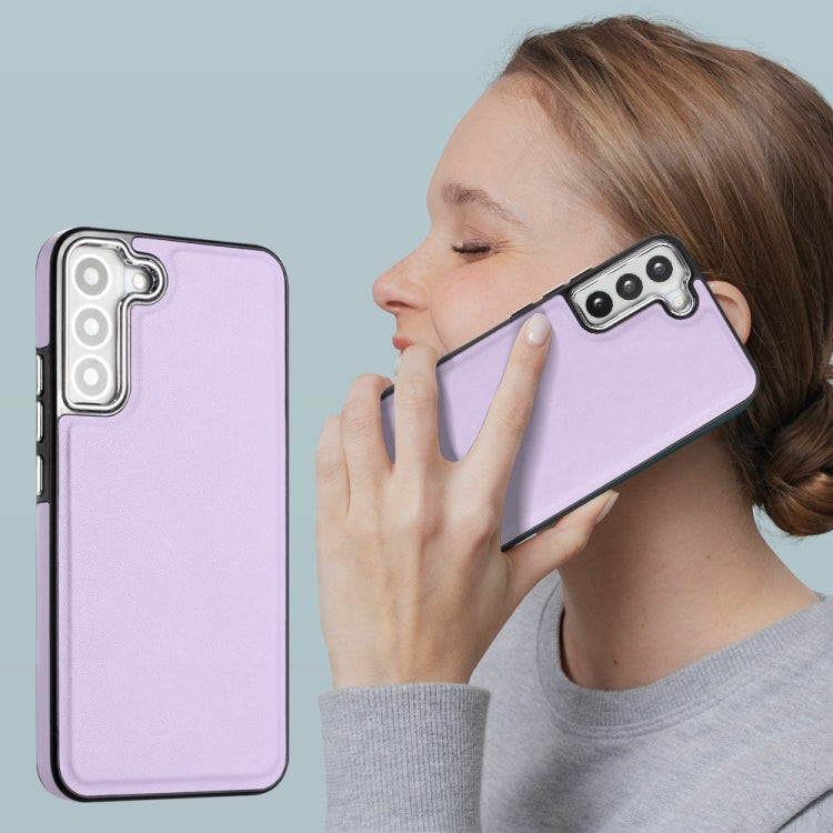 For Samsung Galaxy S22+ 5G Leather Texture Full Coverage Phone Case(Purple) - Galaxy S22+ 5G Cases by buy2fix | Online Shopping UK | buy2fix