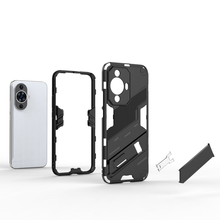 For Huawei nova 11 4G Punk Armor 2 in 1 PC + TPU Phone Case with Holder(White) - Huawei Cases by buy2fix | Online Shopping UK | buy2fix