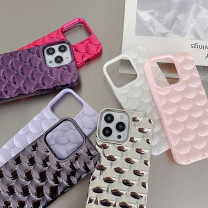 For iPhone 14 3D Scale Style TPU Phone Case(Deep Purple) - iPhone 14 Cases by buy2fix | Online Shopping UK | buy2fix