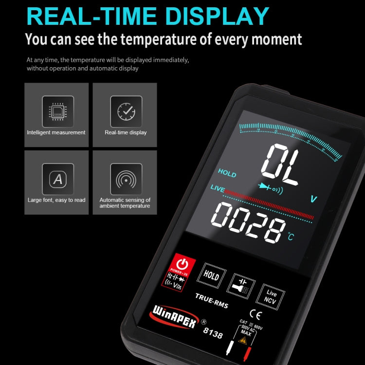 WinAPEX Smart Touch Screen Digital Multimeter, Model:8138 - Digital Multimeter by WinAPEX | Online Shopping UK | buy2fix