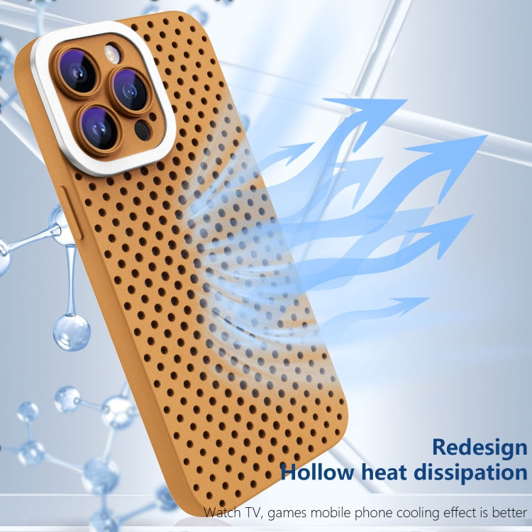 For iPhone X / XS Hollow Heat Dissipation TPU Phone Case(Brown) - More iPhone Cases by buy2fix | Online Shopping UK | buy2fix