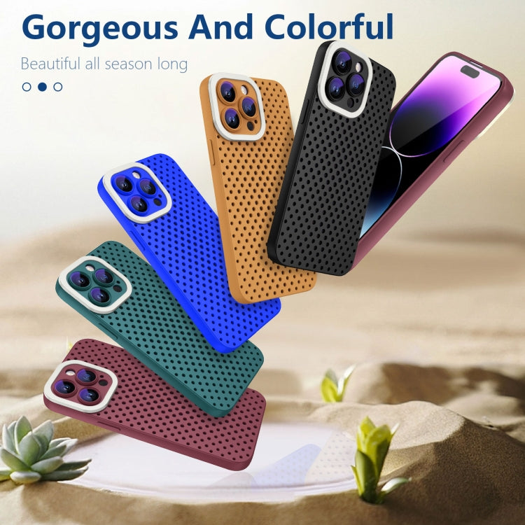 For iPhone 14 Plus Hollow Heat Dissipation TPU Phone Case(Brown) - iPhone 14 Plus Cases by buy2fix | Online Shopping UK | buy2fix