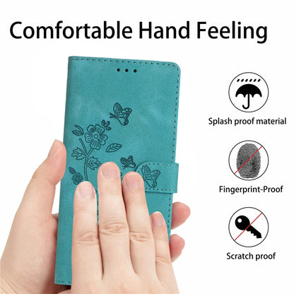 For Xiaomi Redmi Note 12 Pro 5G Flower Butterfly Embossing Pattern Leather Phone Case(Sky Blue) - Note 12 Pro Cases by buy2fix | Online Shopping UK | buy2fix