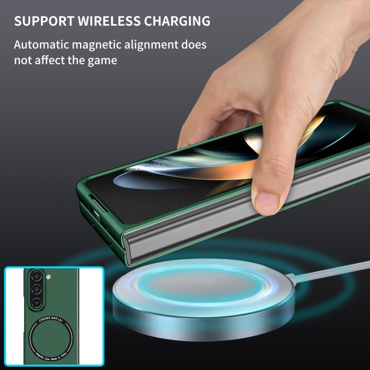 For Samsung Galaxy Z Fold5 Magsafe Magnetic Folding PC Phone Case(Green) - Galaxy Z Fold5 Cases by buy2fix | Online Shopping UK | buy2fix