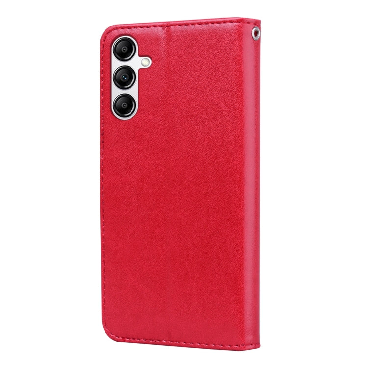 For Samsung Galaxy A14 4G / 5G Rose Embossed Flip PU Leather Phone Case(Red) - Galaxy Phone Cases by buy2fix | Online Shopping UK | buy2fix