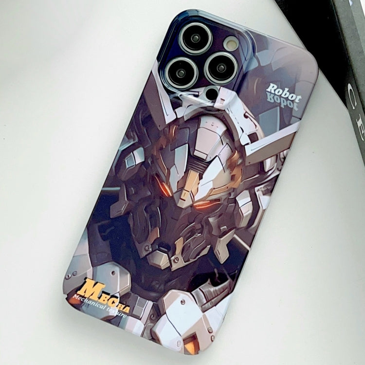 For iPhone 11 Pro Max Painted Pattern Precise Hole PC Phone Case(Grey Robot) - iPhone 11 Pro Max Cases by buy2fix | Online Shopping UK | buy2fix