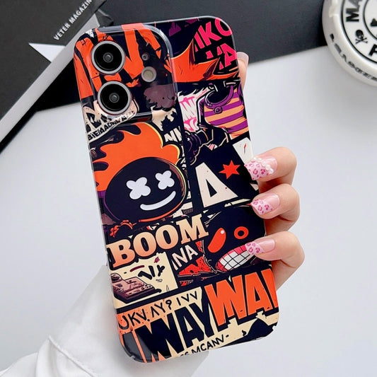 For iPhone 11 Painted Pattern Precise Hole PC Phone Case(Orange Comics) - iPhone 11 Cases by buy2fix | Online Shopping UK | buy2fix