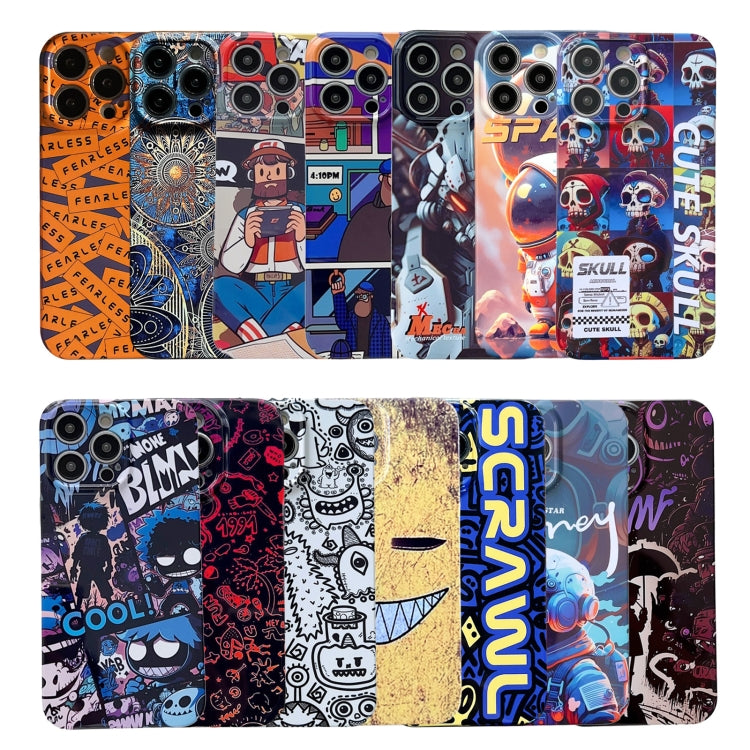 For iPhone 11 Pro Max Painted Pattern Precise Hole PC Phone Case(Grey Robot) - iPhone 11 Pro Max Cases by buy2fix | Online Shopping UK | buy2fix