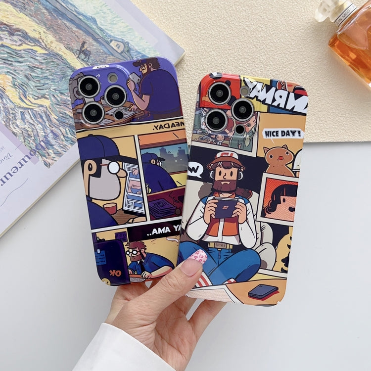 For iPhone XR Painted Pattern Precise Hole PC Phone Case(Golden Robot) - More iPhone Cases by buy2fix | Online Shopping UK | buy2fix