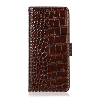 For Huawei Nova 11i / Enjoy 60 Pro / Maimang 20 5G Crocodile Top Layer Cowhide Leather Phone Case(Brown) - Huawei Cases by buy2fix | Online Shopping UK | buy2fix