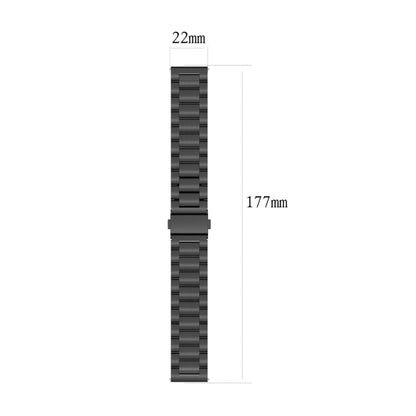 For Huawei Watch 4 / 4 Pro Three Bead Stainless Steel Watch Band(Silver Black) - Watch Bands by buy2fix | Online Shopping UK | buy2fix