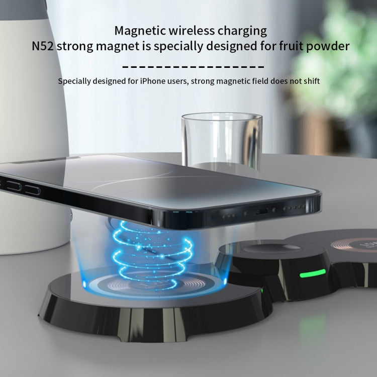 H20 15W 3 in 1 Transparent Magnetic Wireless Charger(Black) - Wireless Charger by buy2fix | Online Shopping UK | buy2fix