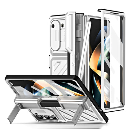 For Samsung Galaxy Z Fold5 TPU + PC Integrated All-inclusive Shockproof Phone Case with Pen(Silver) - Galaxy Z Fold5 Cases by buy2fix | Online Shopping UK | buy2fix