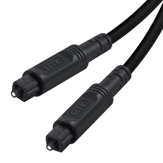 1m EMK OD4.0mm Square Port to Square Port Digital Audio Speaker Optical Fiber Connecting Cable(Black) -  by EMK | Online Shopping UK | buy2fix