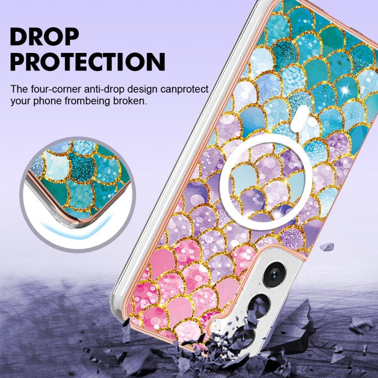 For Samsung Galaxy S22 5G Marble Pattern Dual-side IMD Magsafe TPU Phone Case(Colorful Scales) - Galaxy S22 5G Cases by buy2fix | Online Shopping UK | buy2fix