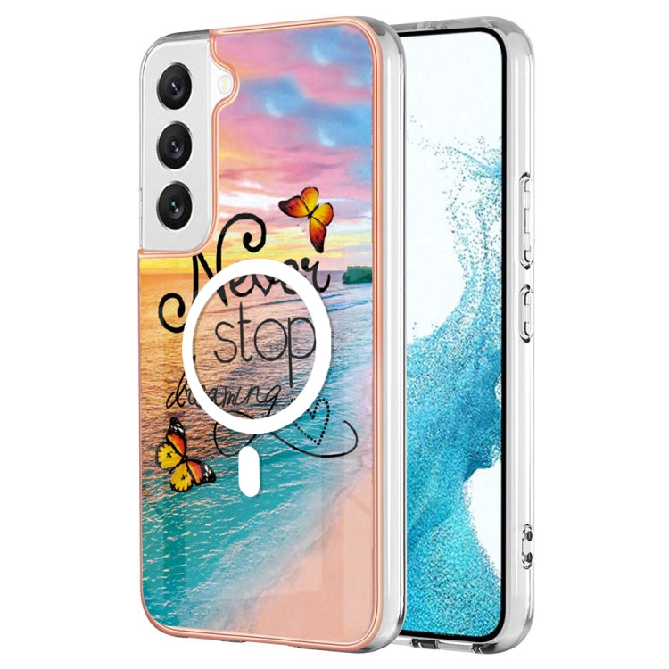 For Samsung Galaxy S23 5G Marble Pattern Dual-side IMD Magsafe TPU Phone Case(Dream Butterfly) - Galaxy S23 5G Cases by buy2fix | Online Shopping UK | buy2fix