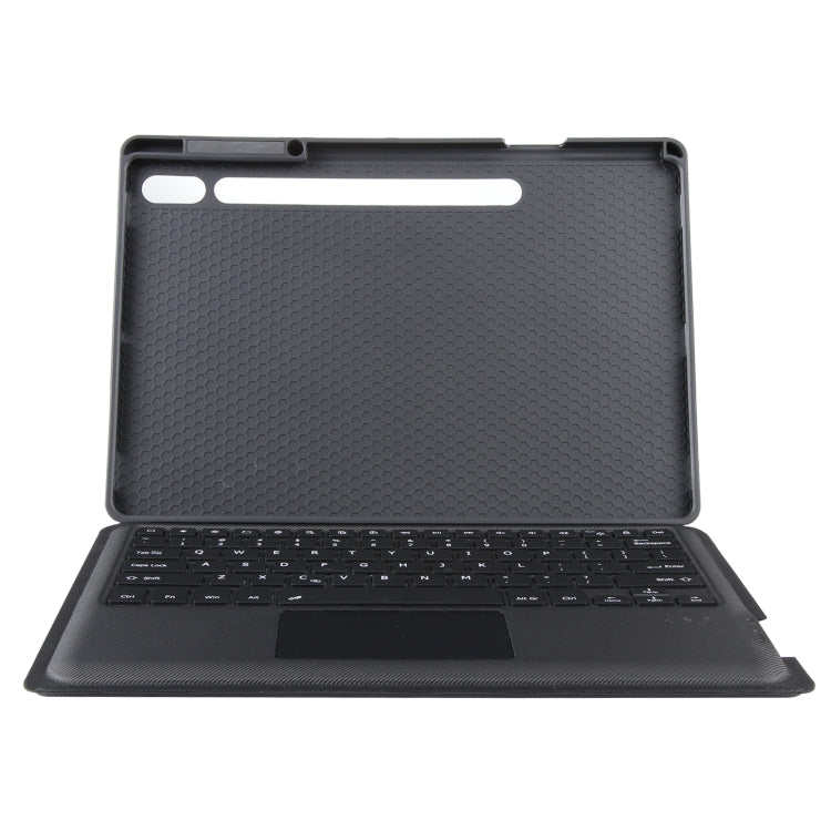 T970B-AS Pivot Backlight Upper Pen Tray Bluetooth Keyboard Leather Case For Samsung Galaxy Tab S7+/S7 FE/S8+(Black) - Samsung Keyboard by buy2fix | Online Shopping UK | buy2fix