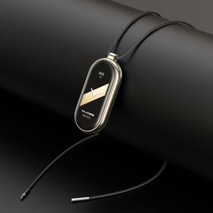 For Xiaomi Mi Band 8 / 9 / 9 NFC Mijobs Stainless Steel Buckle Wax Rope Necklace(Black+Light Gold) - Watch Bands by MIJOBS | Online Shopping UK | buy2fix