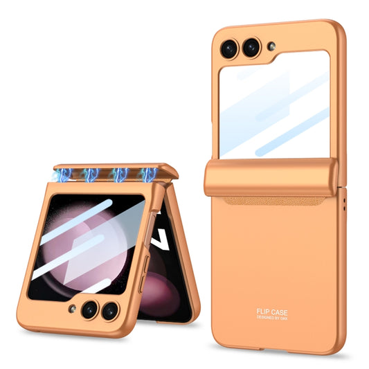 For Samsung Galaxy Z Flip5 GKK Integrated Magnetic Full Coverage Folding Phone Case(Orange) - Galaxy Z Flip5 Cases by GKK | Online Shopping UK | buy2fix